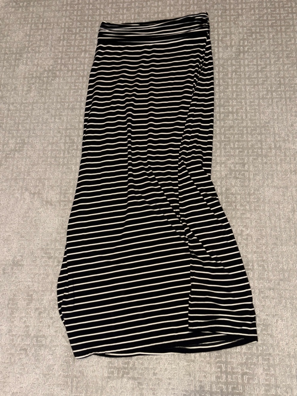 J Crew Black and White Striped Women's Fold Waist Skirt